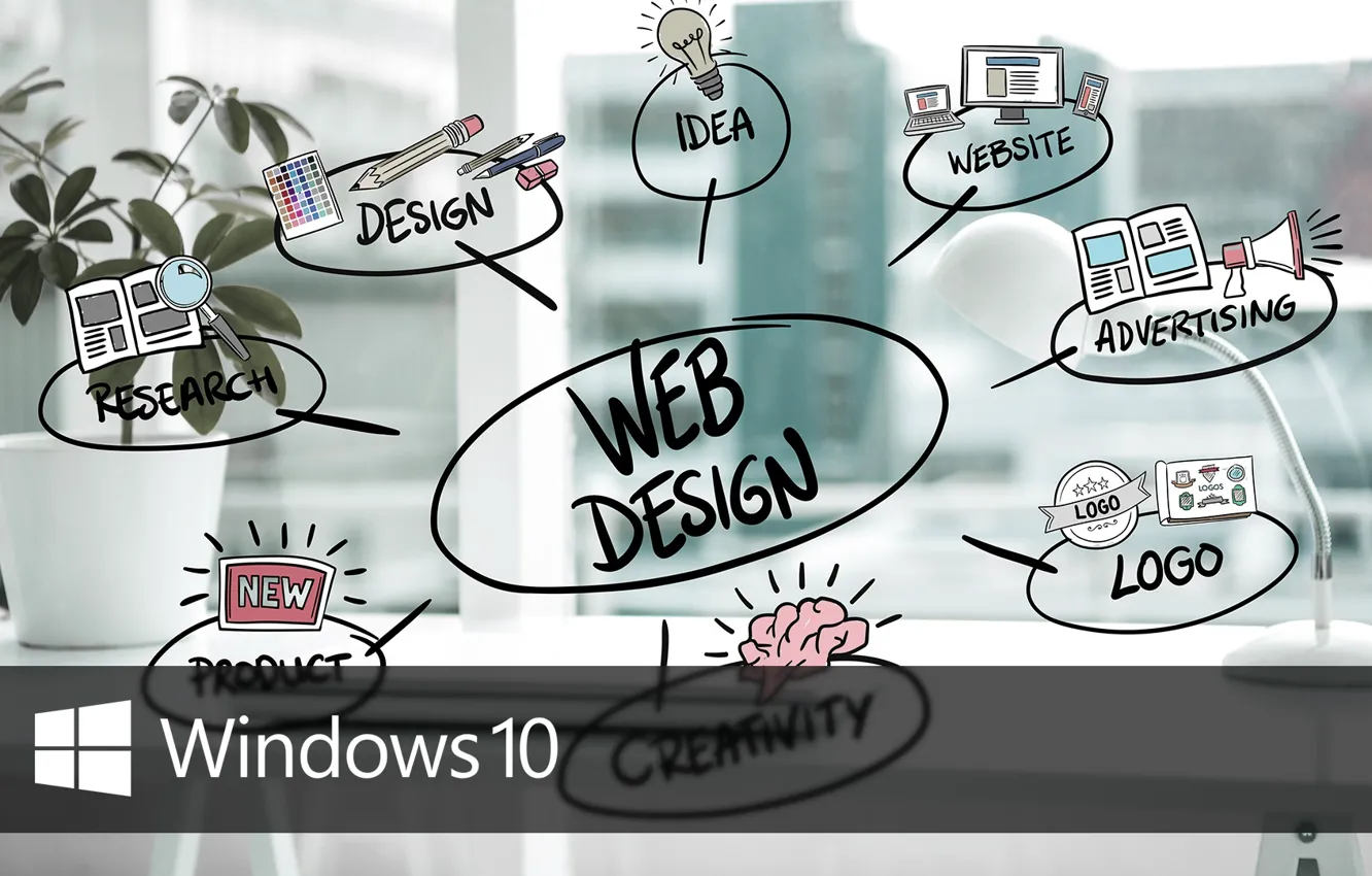 Фото обои windows, logo, web, idea, windows 10, windows10