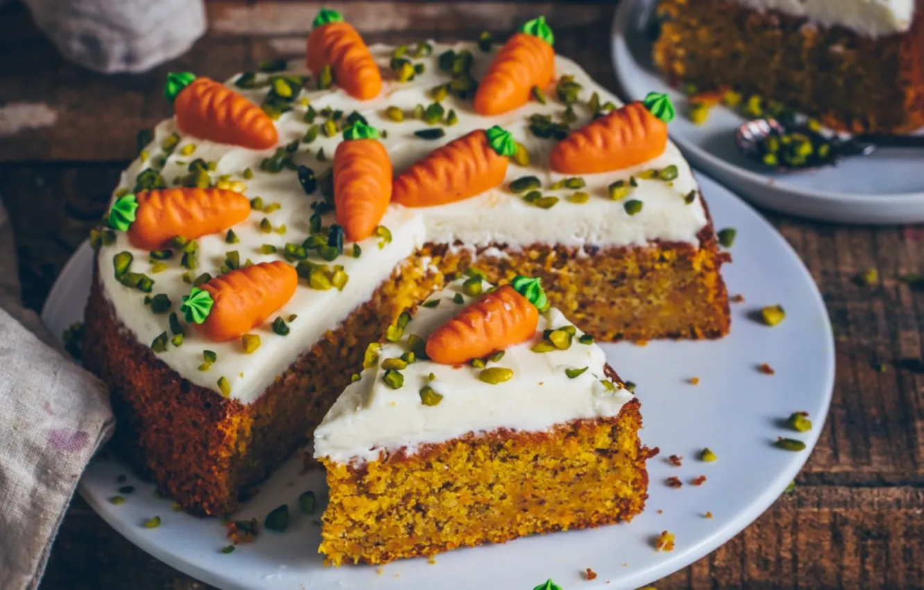 Фото обои пирог, декор, морковный
