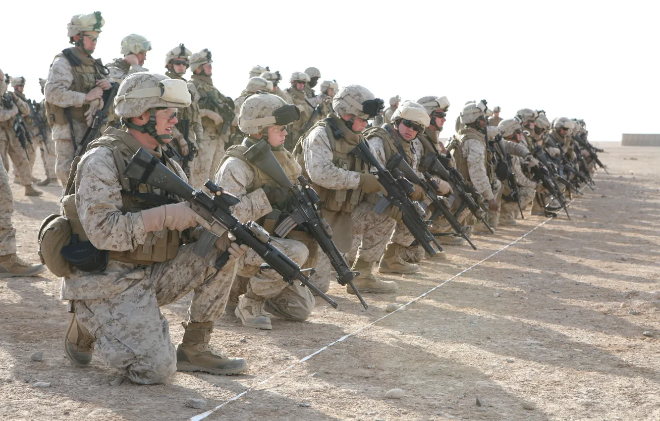 Фото обои оружие, американские военные, us marines