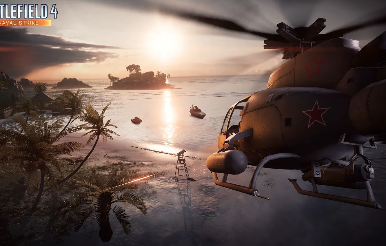 Фото обои вертолёт, Electronic Arts, Battlefield 4, naval strike