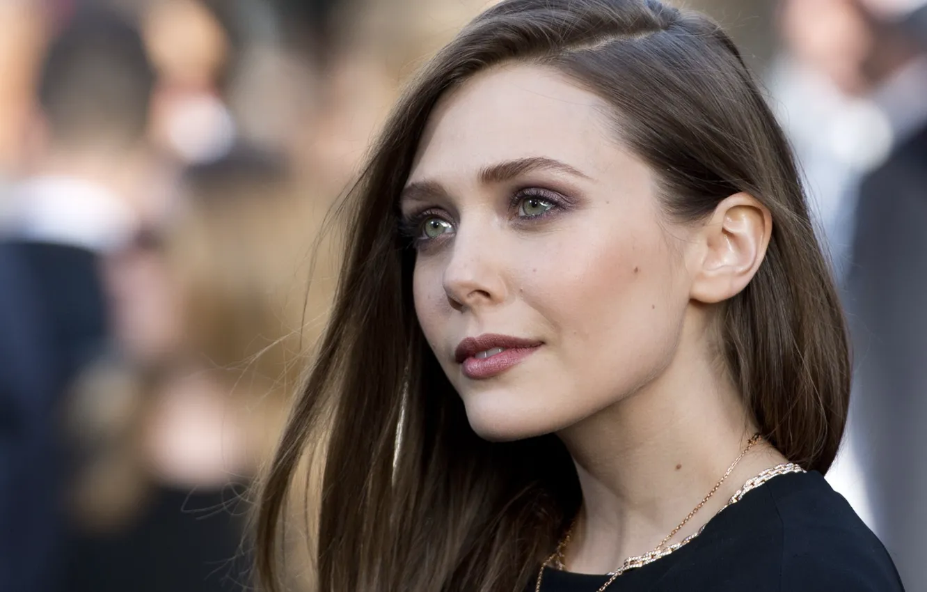 Фото обои девушка, макияж, актриса, украшение, hair, actress, Elizabeth Olsen, Элизабет Олсен
