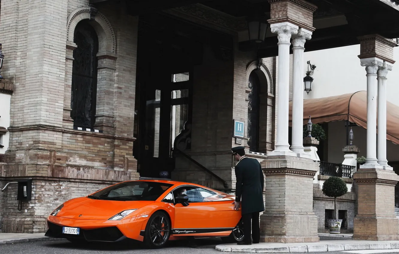 Фото обои оранжевая, Superleggera, Lamborghini galardo