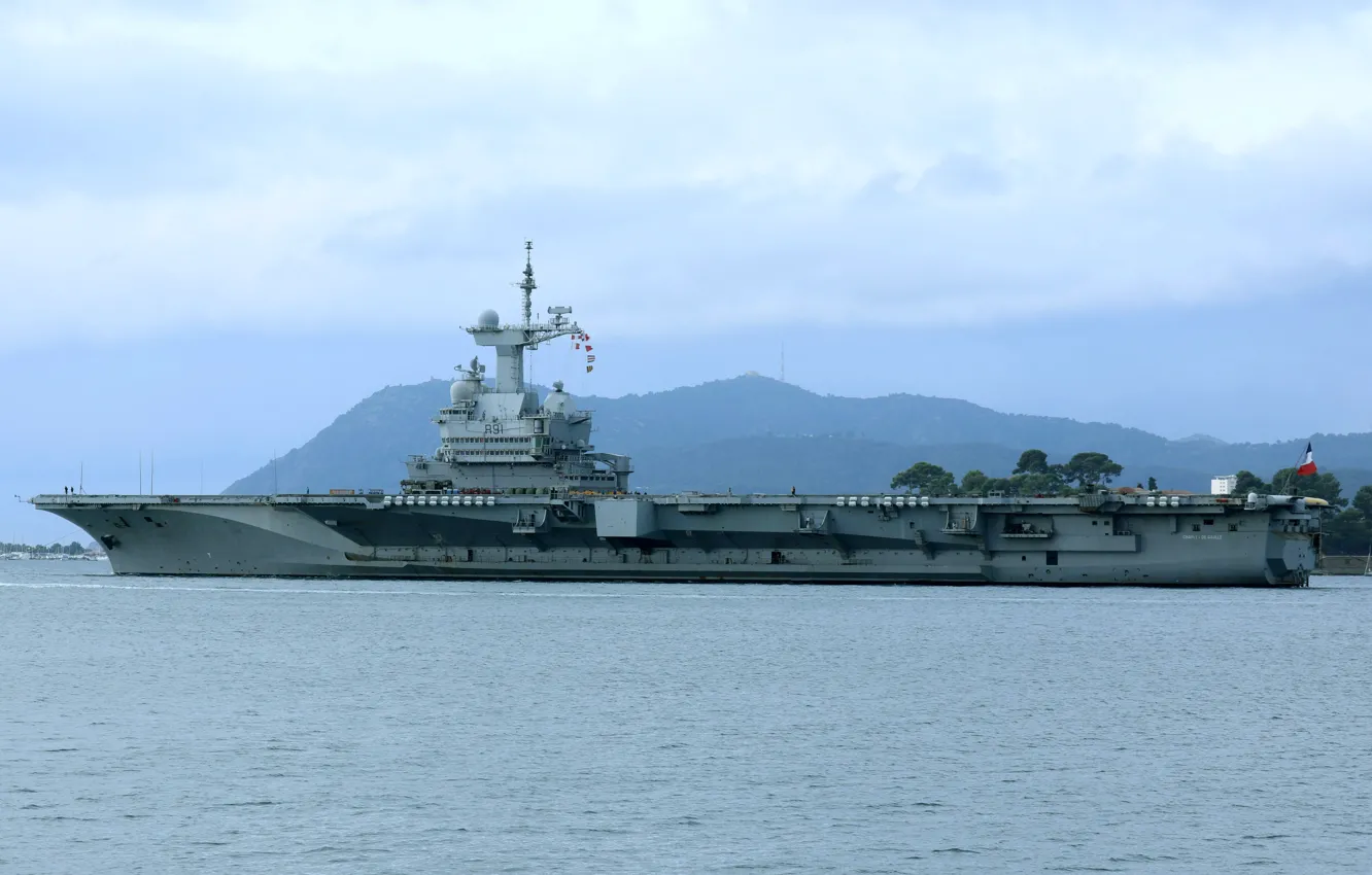 Фото обои авианосец, Charles de Gaulle, ВМС Франции, Тулон