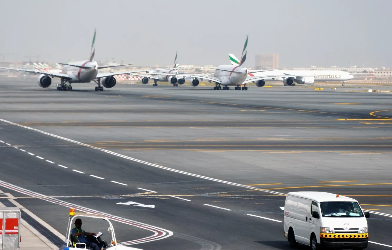 Фото обои Аэропорт, Boeing, 300, 777, Самолёт, Airbus, 800, A-380