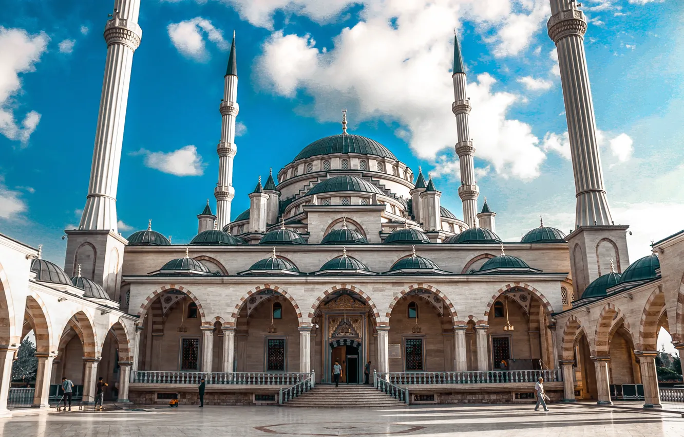 Фото обои мечеть, россия, russia, грозный, стамбул, чечня, mosque, grozny