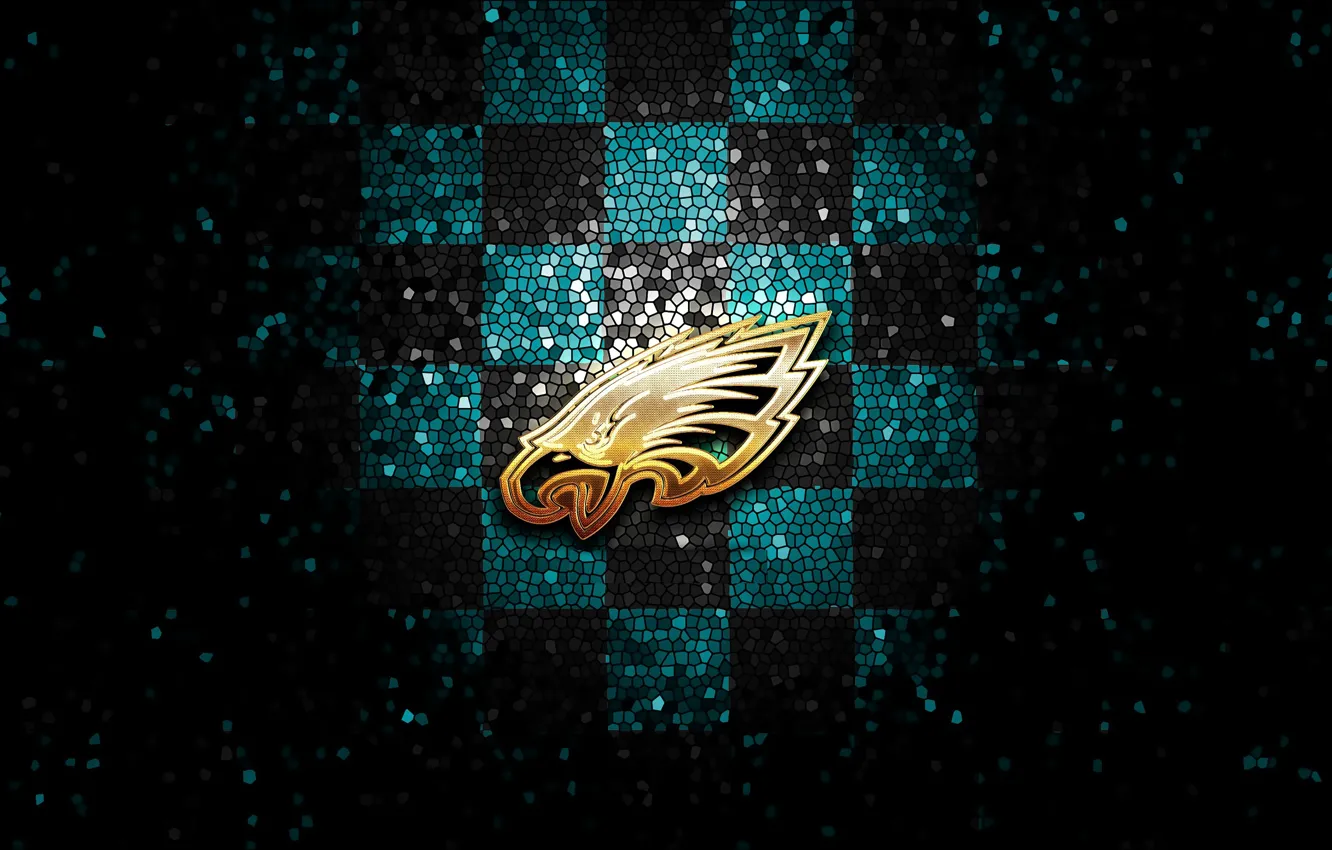 Фото обои wallpaper, logo, Sport, nfl, glitter, checkered, Philadelphia Eagles