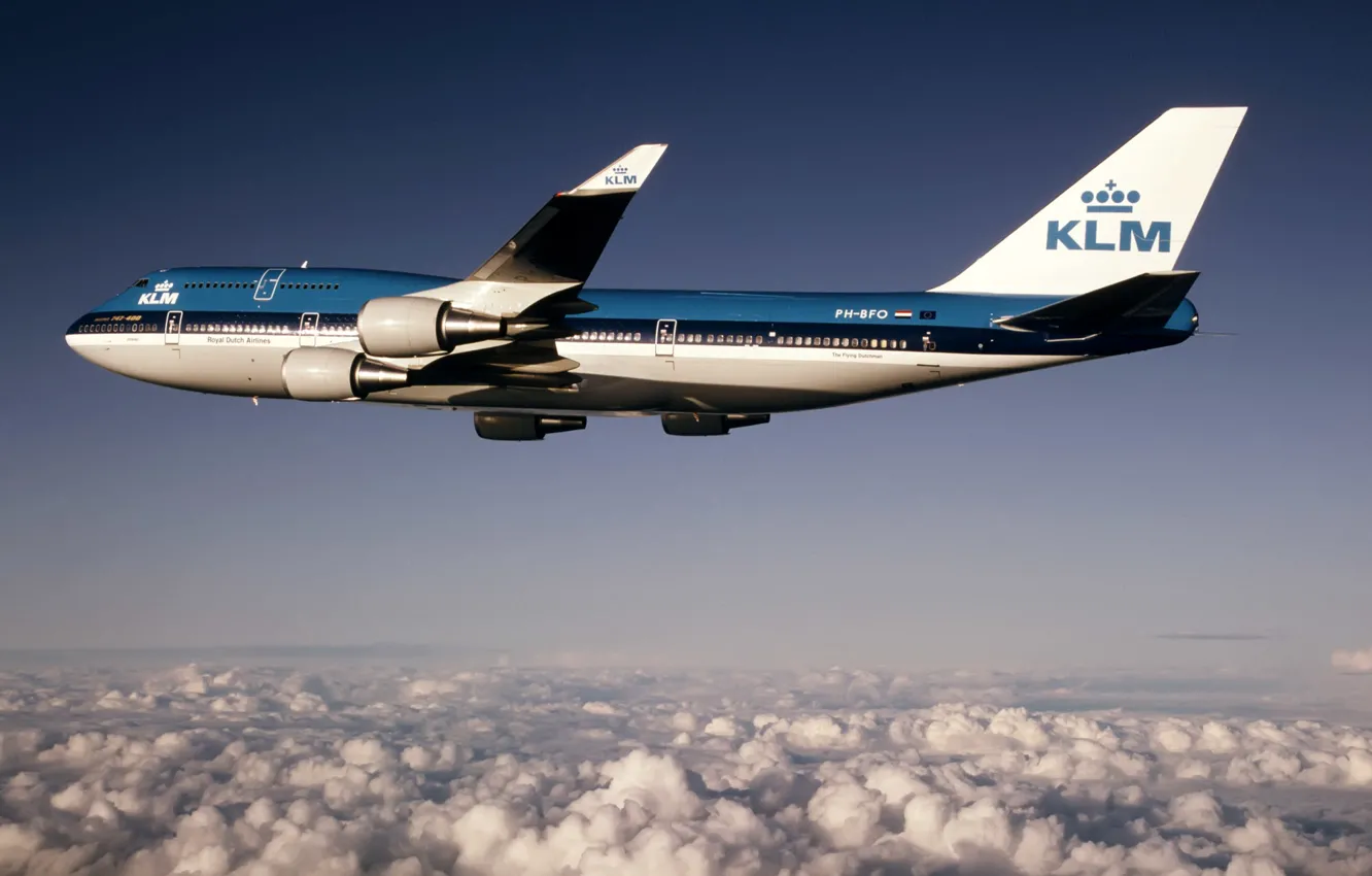 Фото обои высота, Boeing, полёт, Боинг, 400, B-747, KLM, AIRFRANCE
