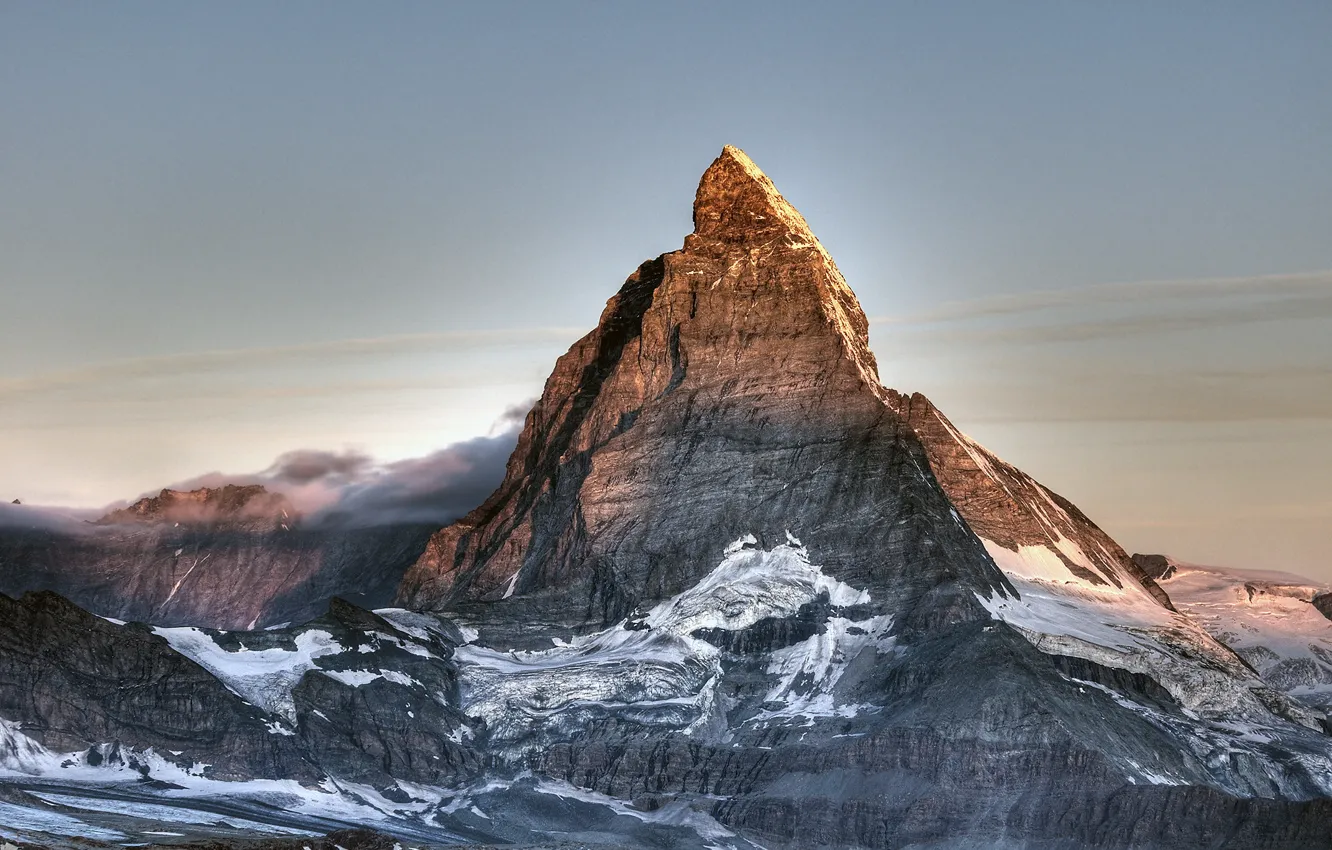Фото обои снег, гора, Швейцария, вершина, Matterhorn