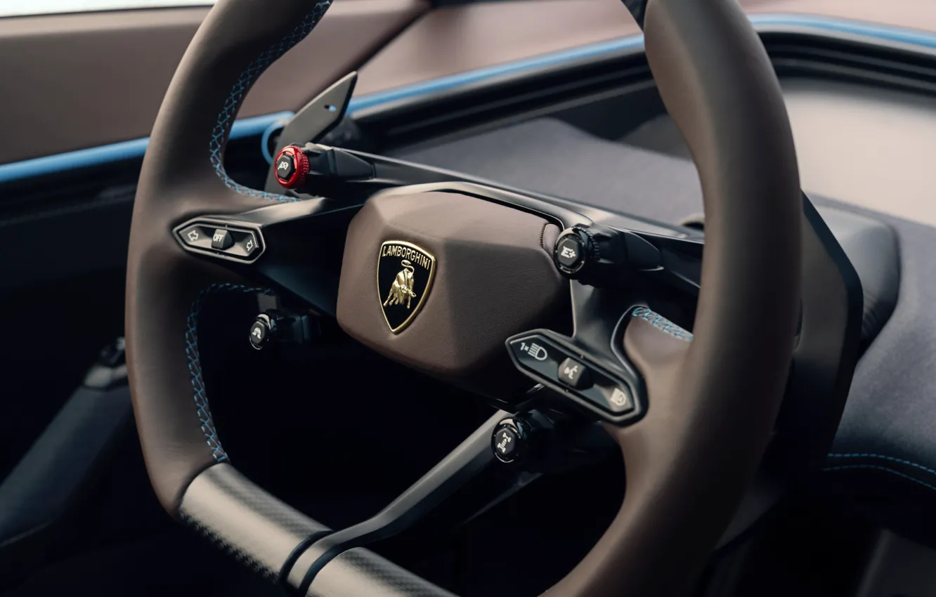 Фото обои Lamborghini, logo, lambo, steering wheel, Lamborghini Lanzador Concept, Lanzador