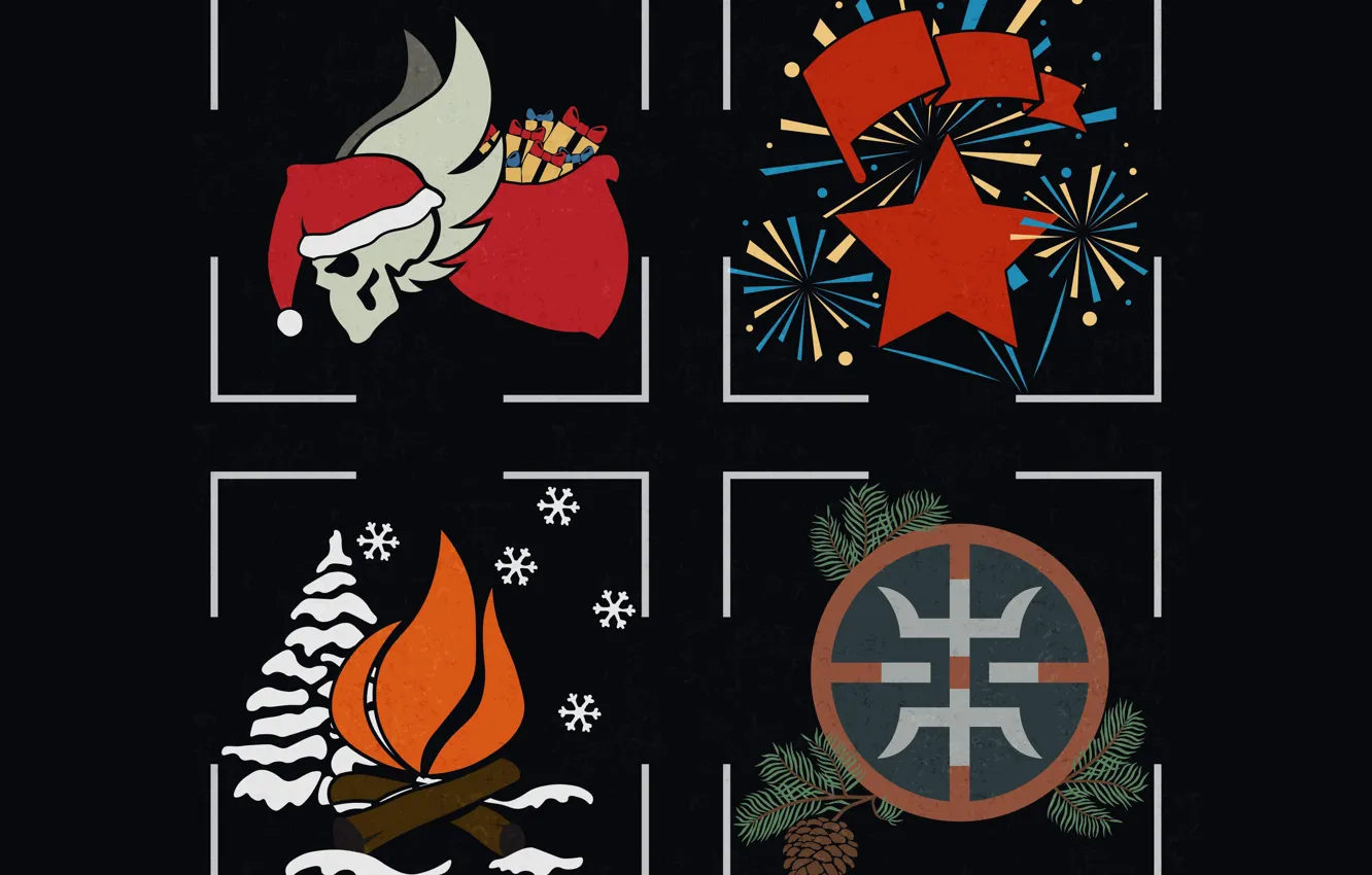 Фото обои звезда, череп, новый год, логотип, костер, знамя, нашивка, survarium