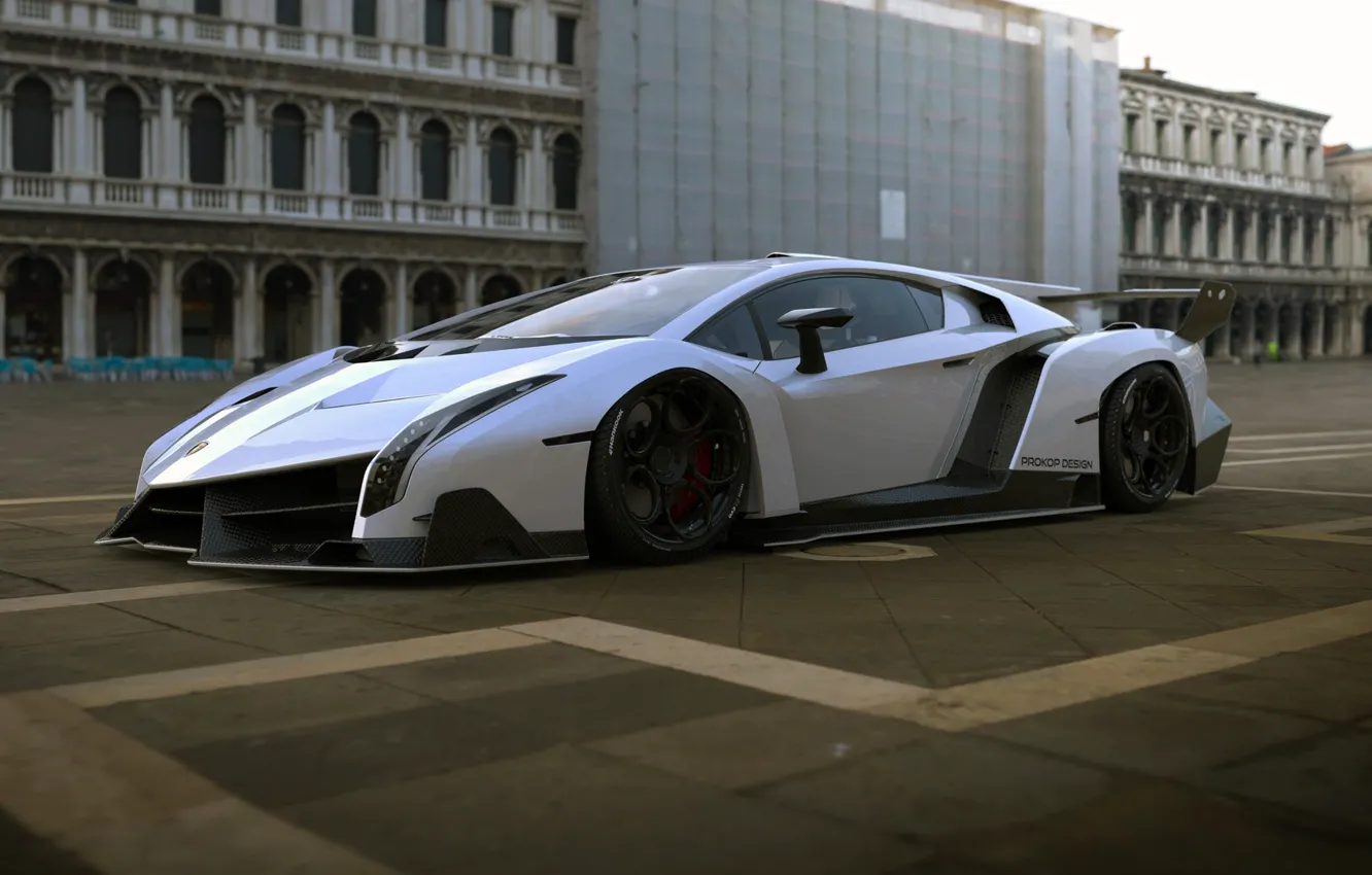 Фото обои Авто, Lamborghini, Машина, Art, Суперкар, Рендеринг, Concept Art, Veneno