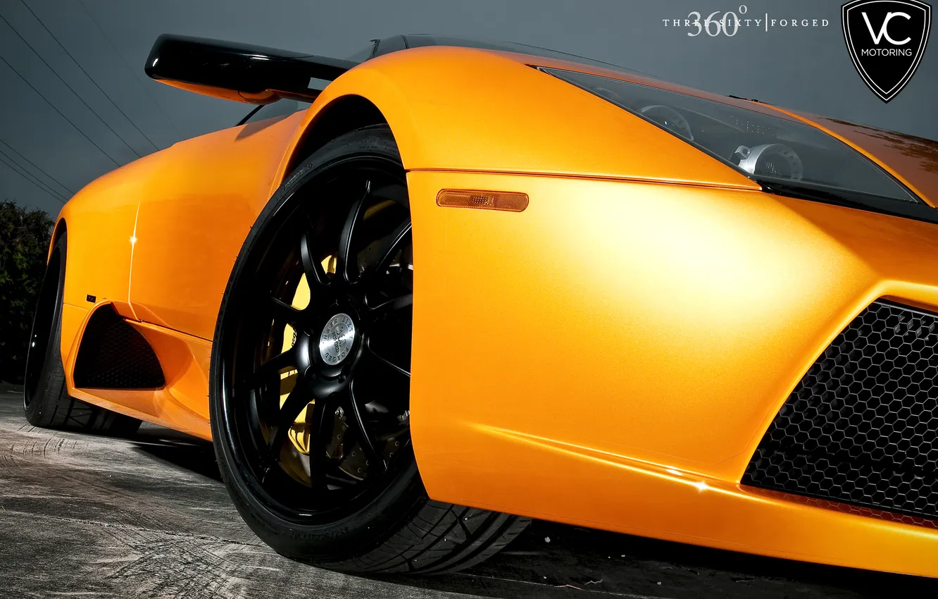 Фото обои оранжевый, Lamborghini, ламборджини, murcielago, orange, 360 three sixty forged, LP640, мурселаго