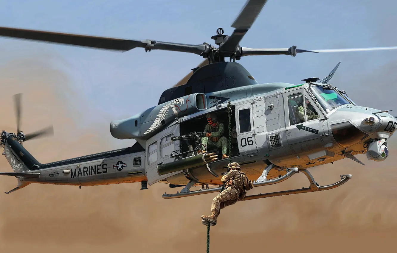 Фото обои Bell, Venom, Bell Helicopter Textron, многоцелевой вертолёт, UH-1Y