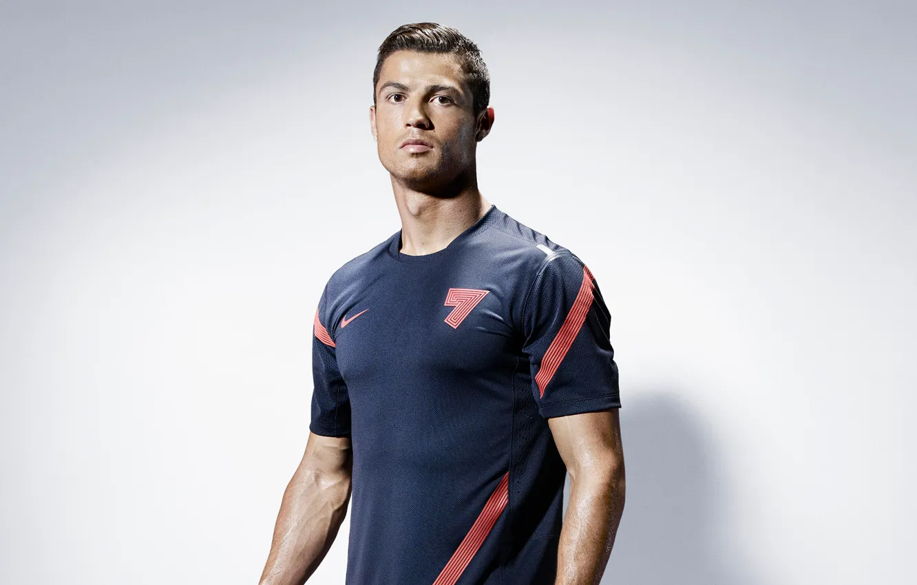 Фото обои взгляд, майка, мужчина, Cristiano Ronaldo, Nike