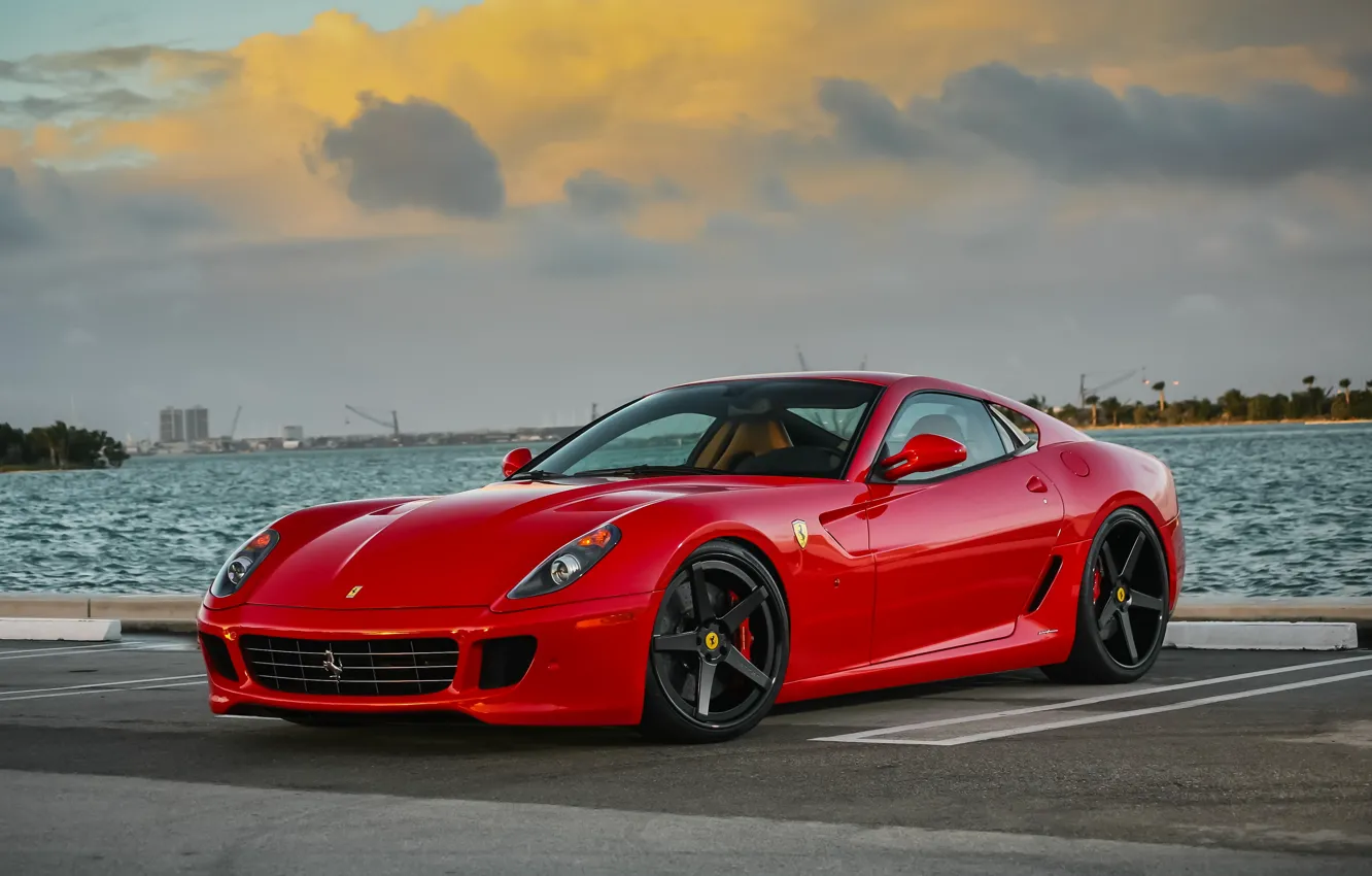 Фото обои Ferrari, red, GTB, 599