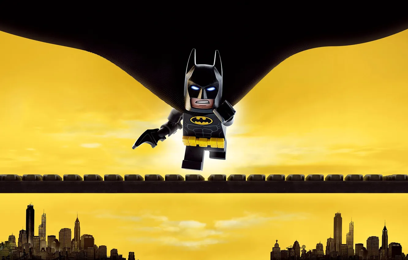 Фото обои city, cinema, wallpaper, Batman, yellow, man, movie, toys