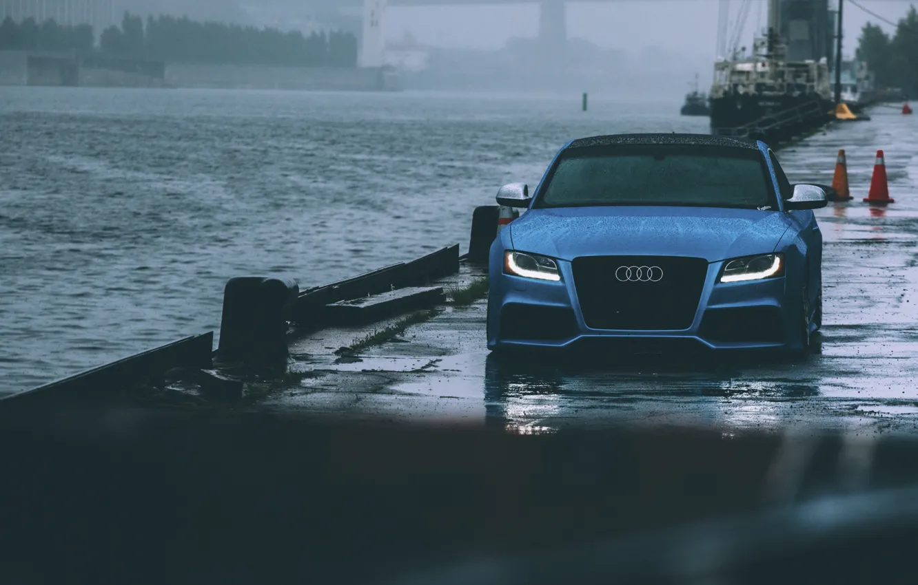 Фото обои дождь, ауди, audi, rain