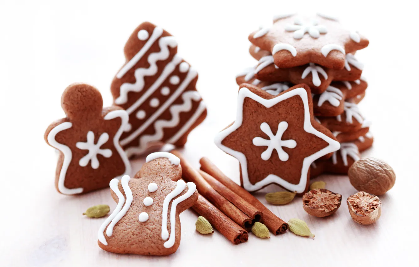 Фото обои праздник, Новый Год, печенье, Рождество, Christmas, New Year