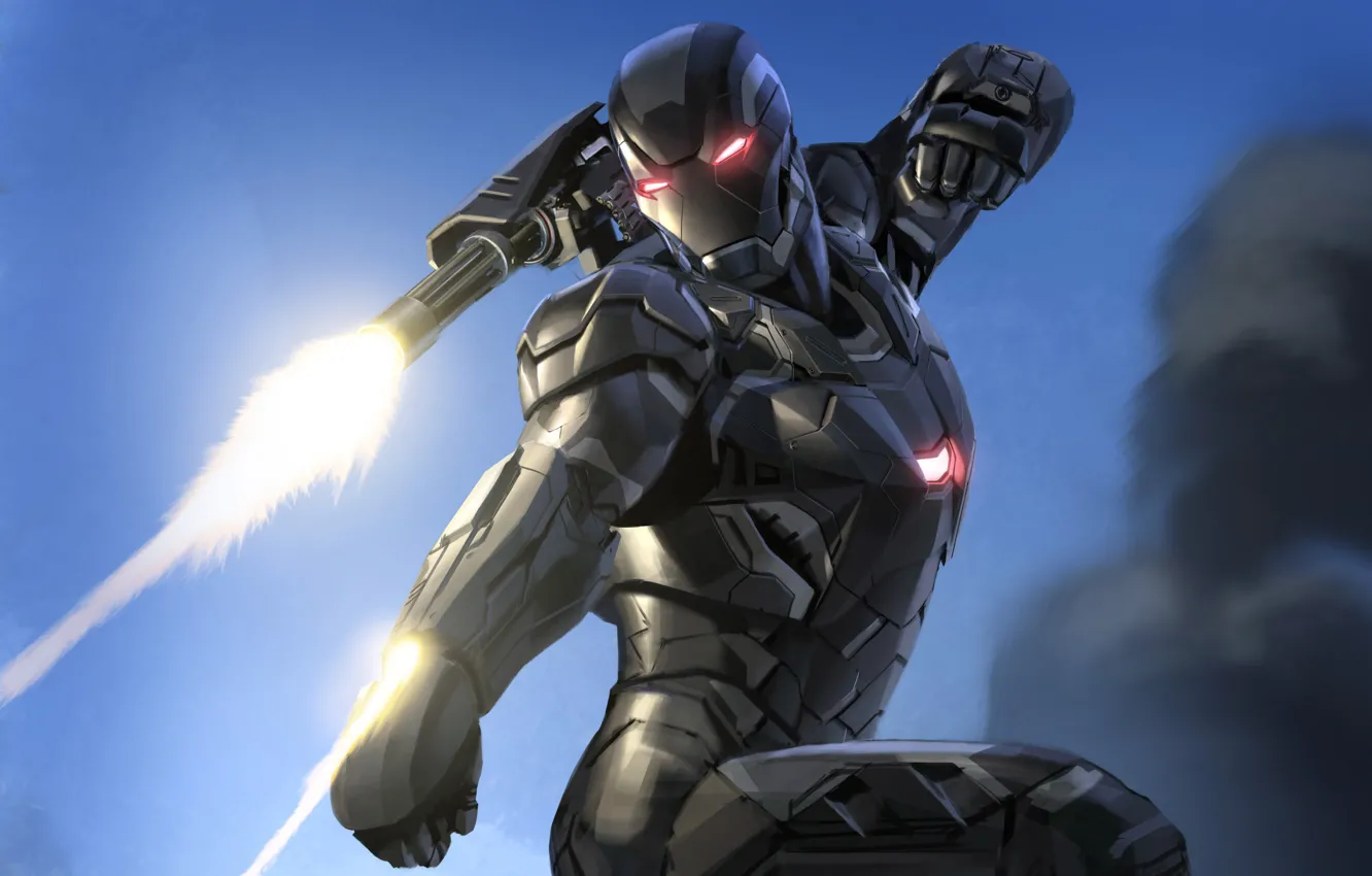 Фото обои cinema, movie, Iron man, film, suit, machine gun, War Machine, minigun