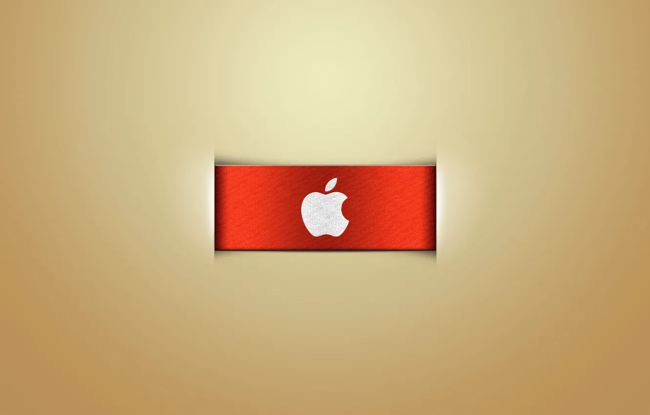 Фото обои фон, apple, ткань, logo, красная, бренд
