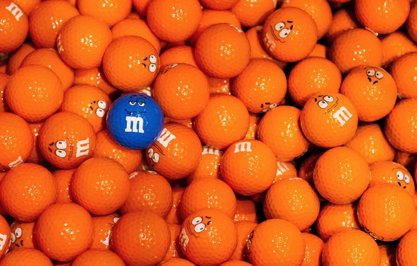 Фото обои фон, цвет, Brand, M&amp;M, Golf balls