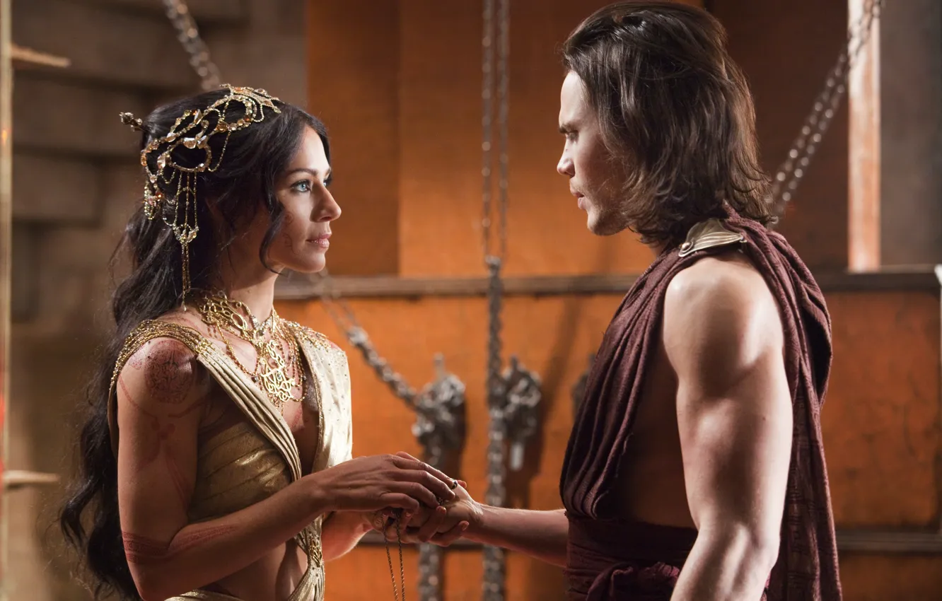 Фото обои женщина, мужчина, принцесса, John Carter, Тейлор Китч, Джон Картер, Taylor Kitsch, Lynn Collins