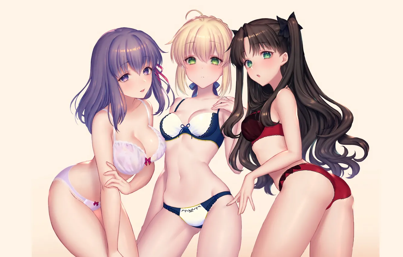 Фото обои sexy, lingerie, ass, pantsu, bra, Fate Stay Night, cleavage, panties