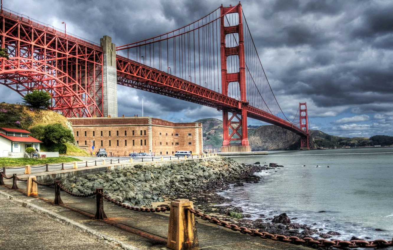 Фото обои мост, река, Сан Фрациско