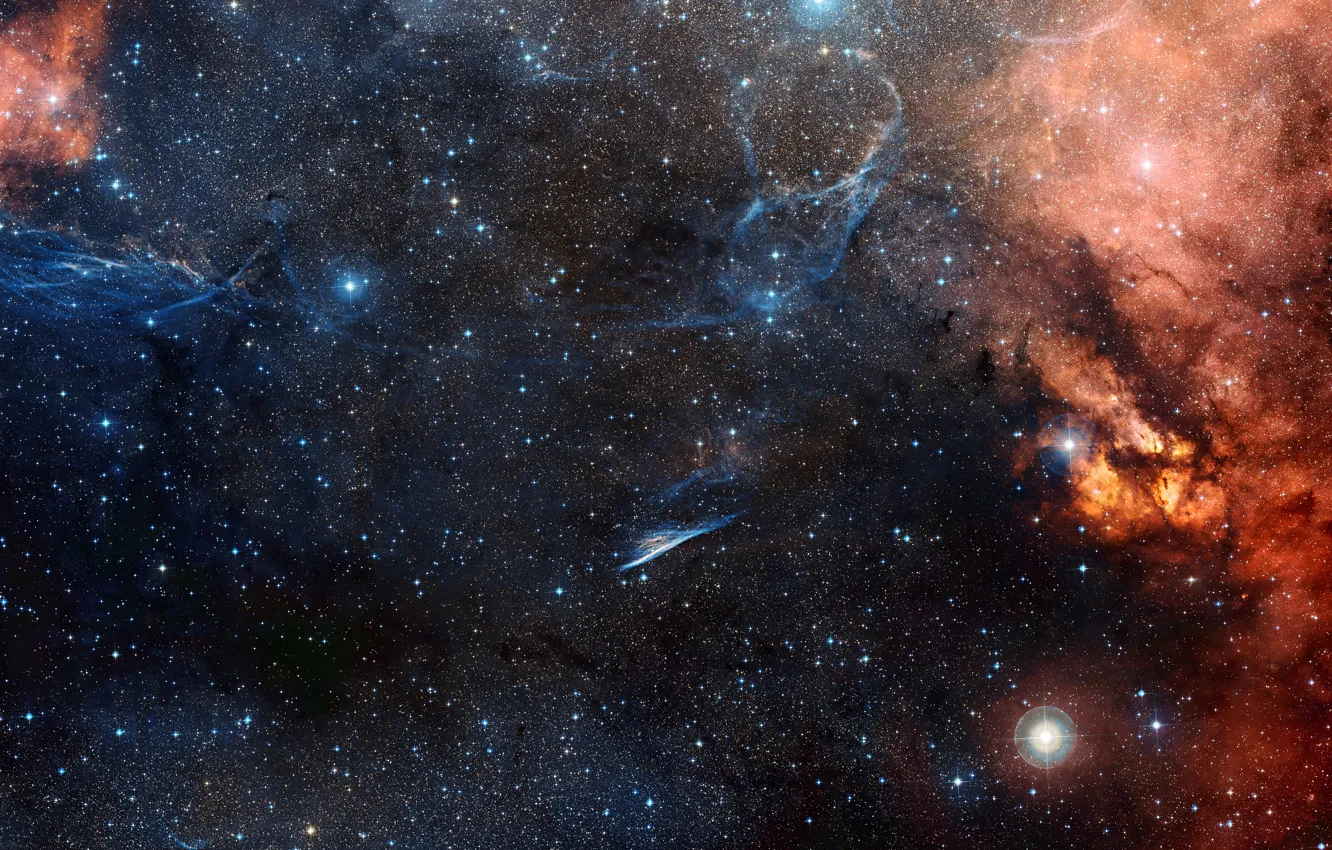 Фото обои звезды, туманность, созвездие Парусов, Карандаш, Pencil Nebula, NGC 2736