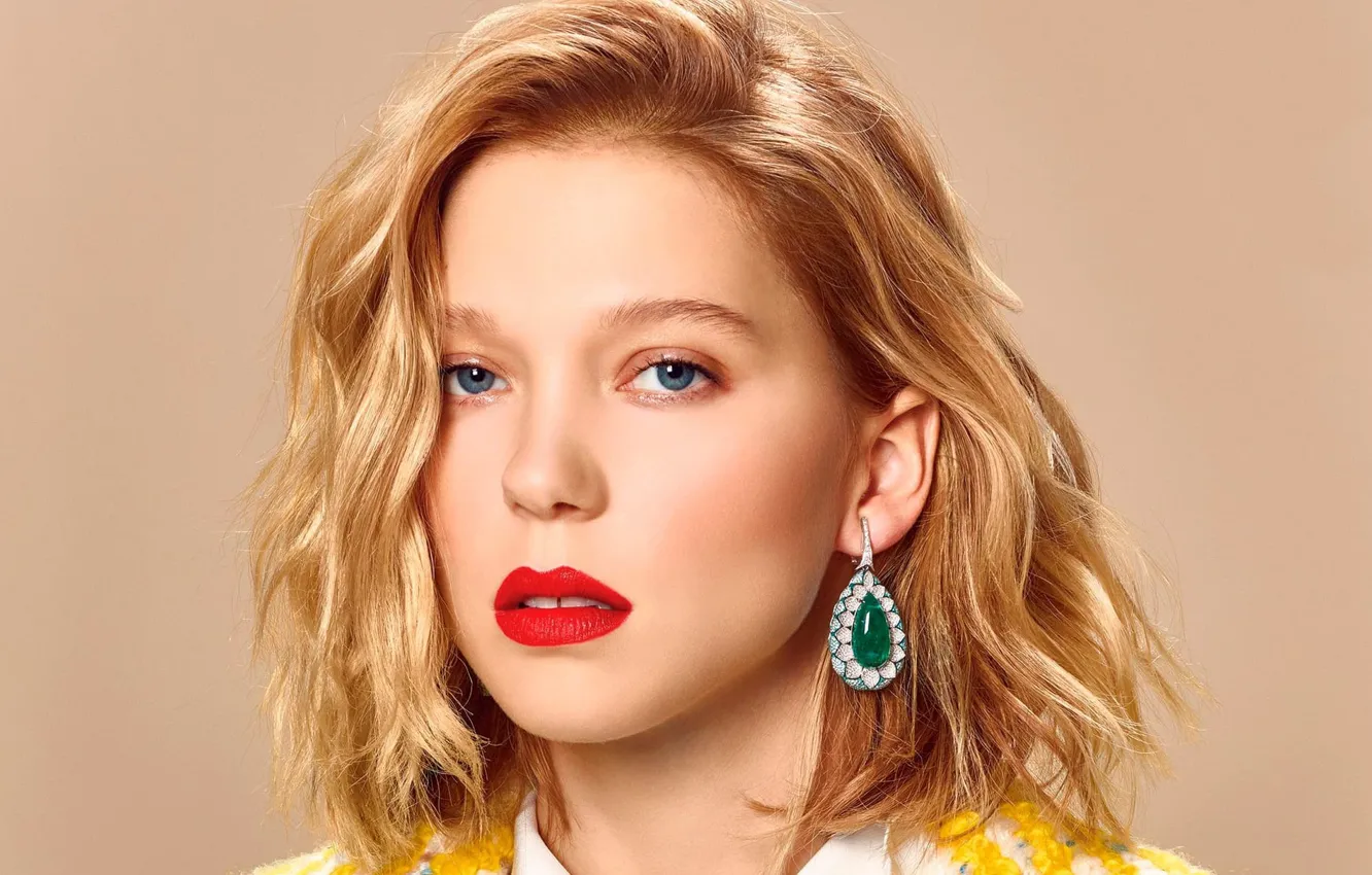 Фото обои взгляд, модель, портрет, макияж, актриса, hair, Lea Seydoux, Леа Сейду