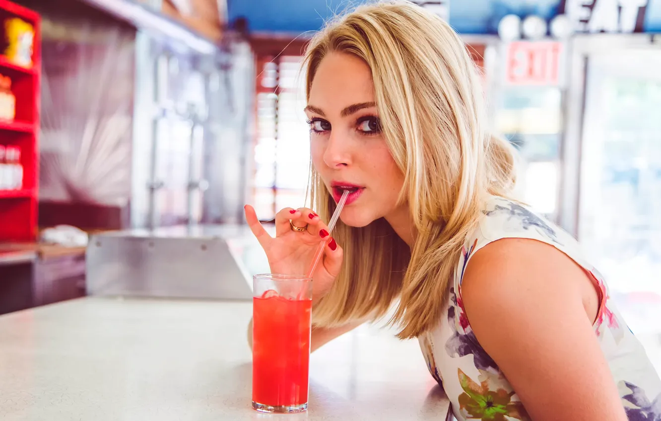 Фото обои коктейль, кафе, напиток, AnnaSophia Robb