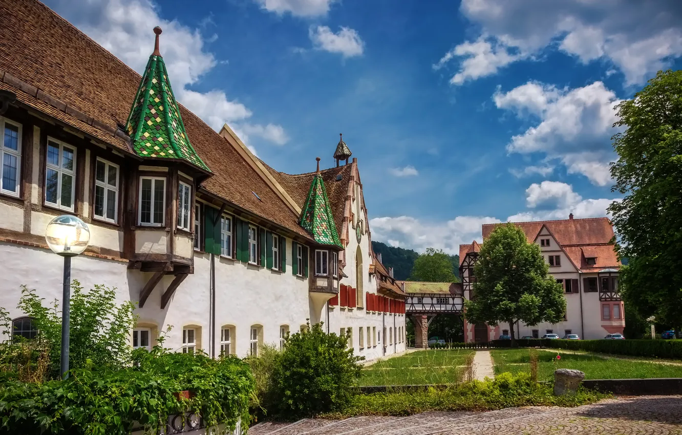 Фото обои дома, Германия, Храм, Монастырь, Blaubeuren Monastery