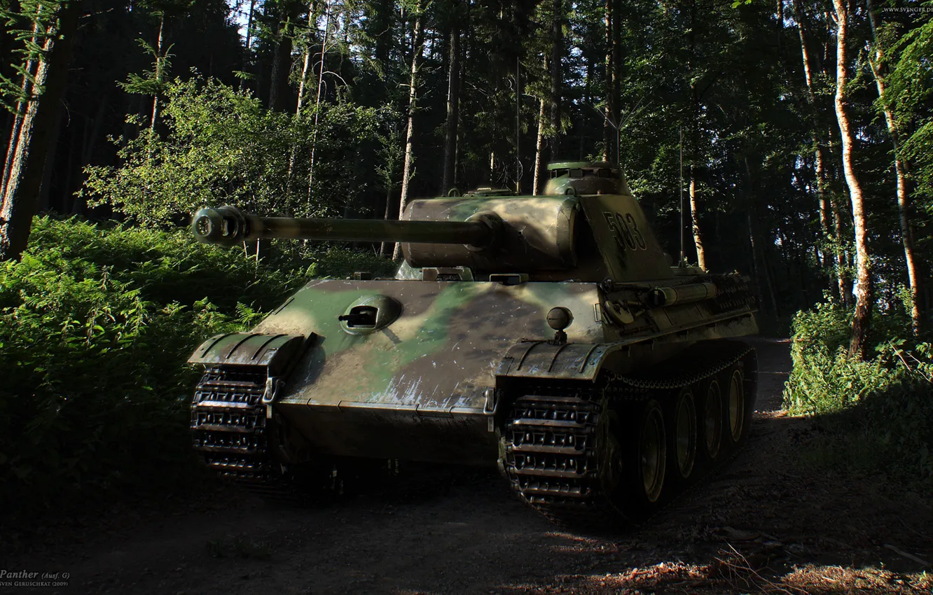 Фото обои пантера, танк, вторая мировая война, военная техника