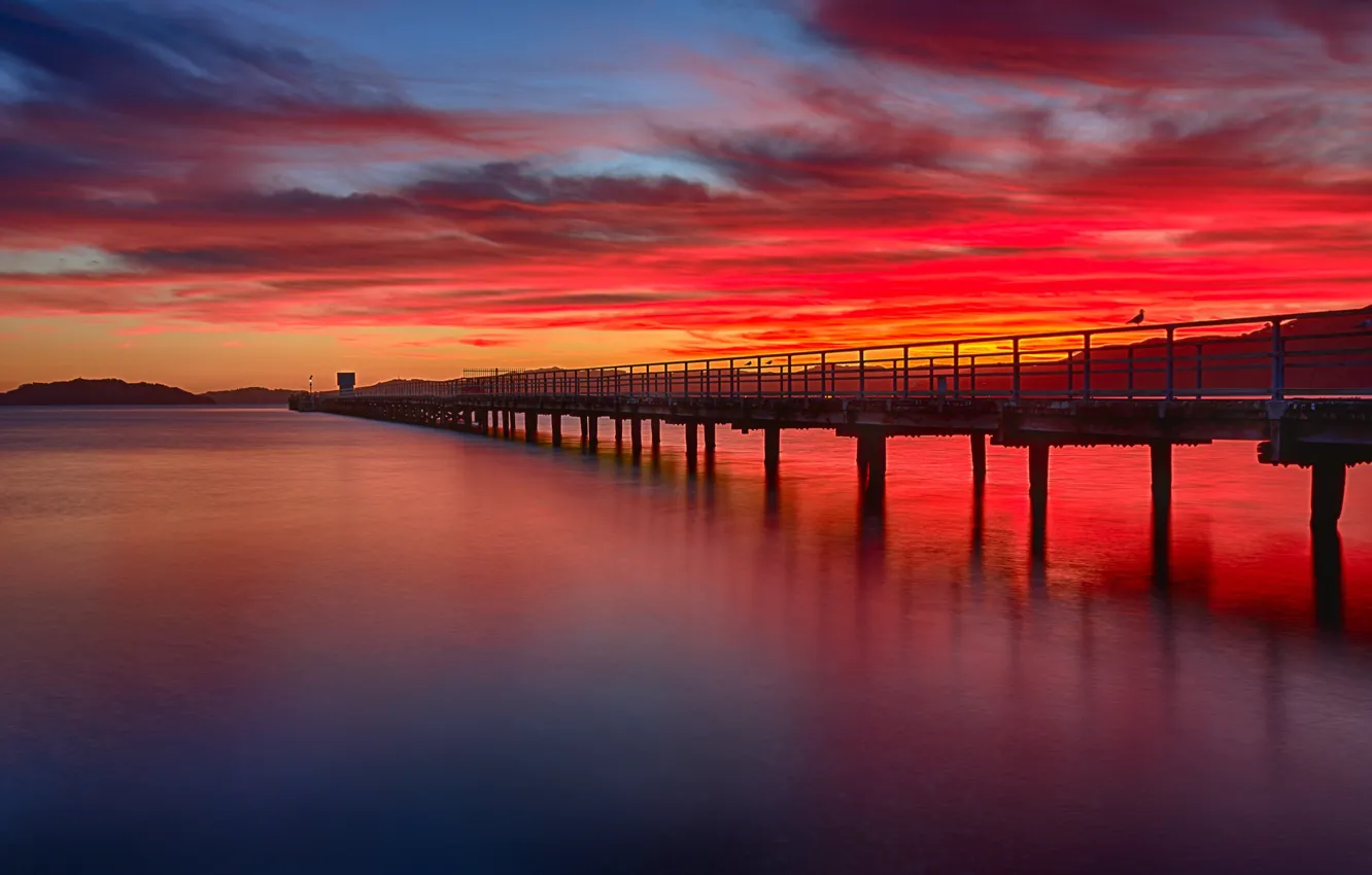 Фото обои Wellington, Petone Central, Petone, Fiery Wharf