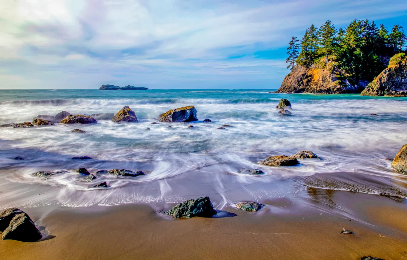 Фото обои камни, океан, скалы, остров, Калифорния, Pacific Ocean, California, Тихий океан
