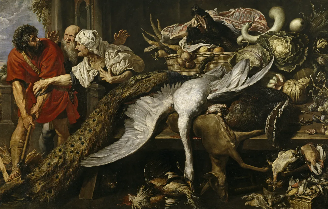 Фото обои картина, Питер Пауль Рубенс, мифология, Pieter Paul Rubens, Воначальника Ахейцев Филопема Узнают его Хозяева