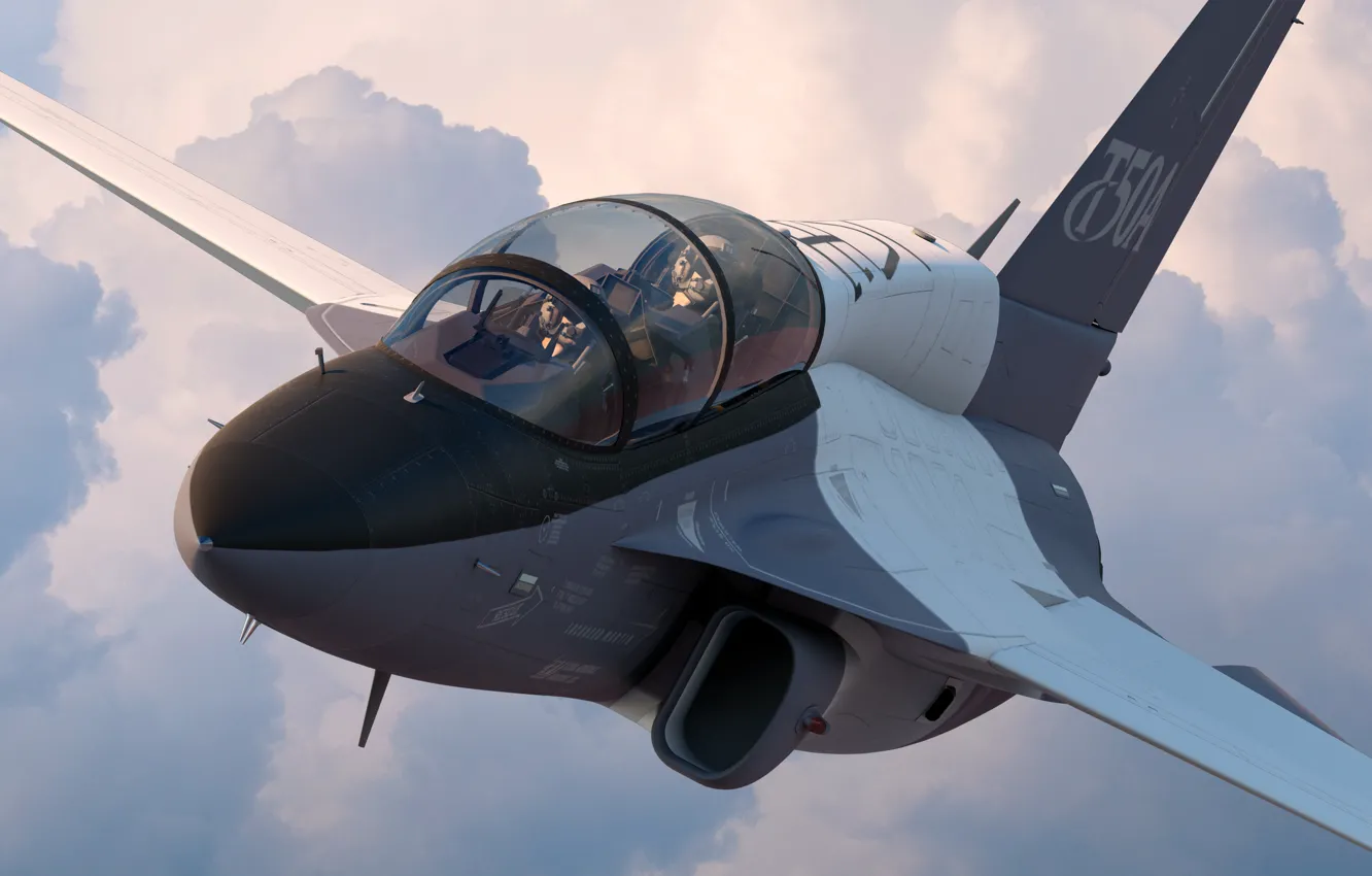 Фото обои кабина, полёт, самолёт, пилоты, Lockheed Martin, учебно-боевой, T-50A