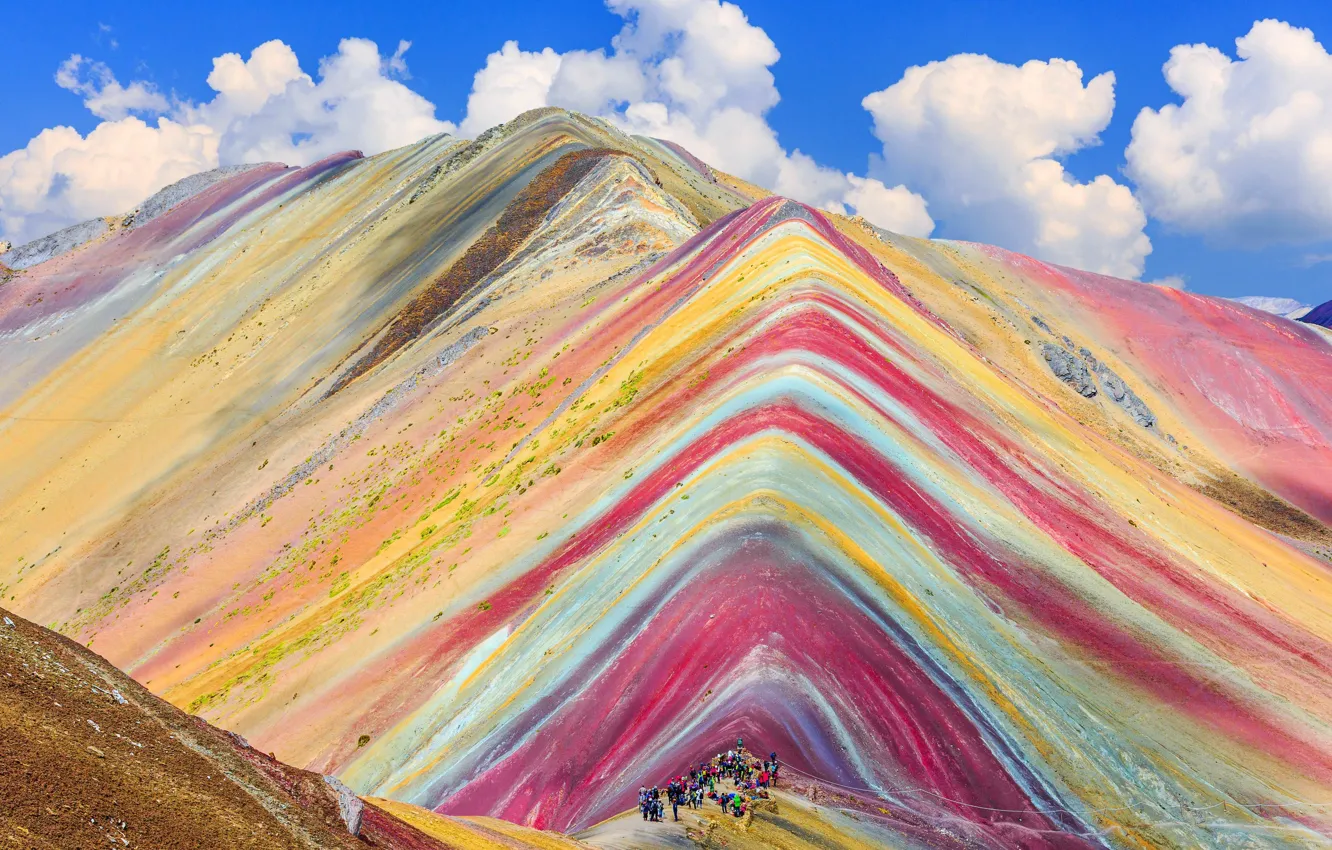 Фото обои Peru, South America, Vinicunca Rainbow Mountain