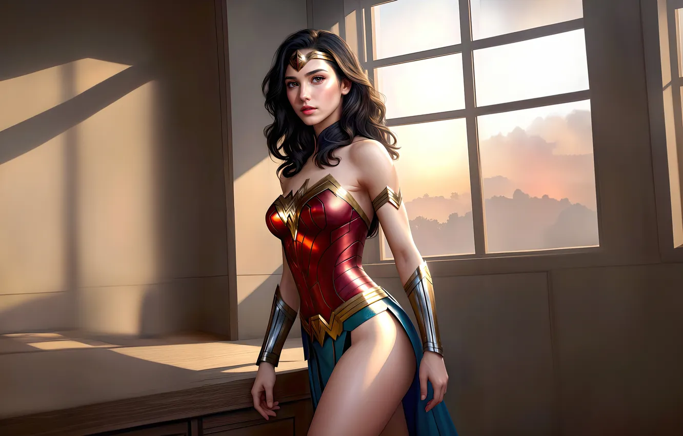 Фото обои wonder woman, hope, cape