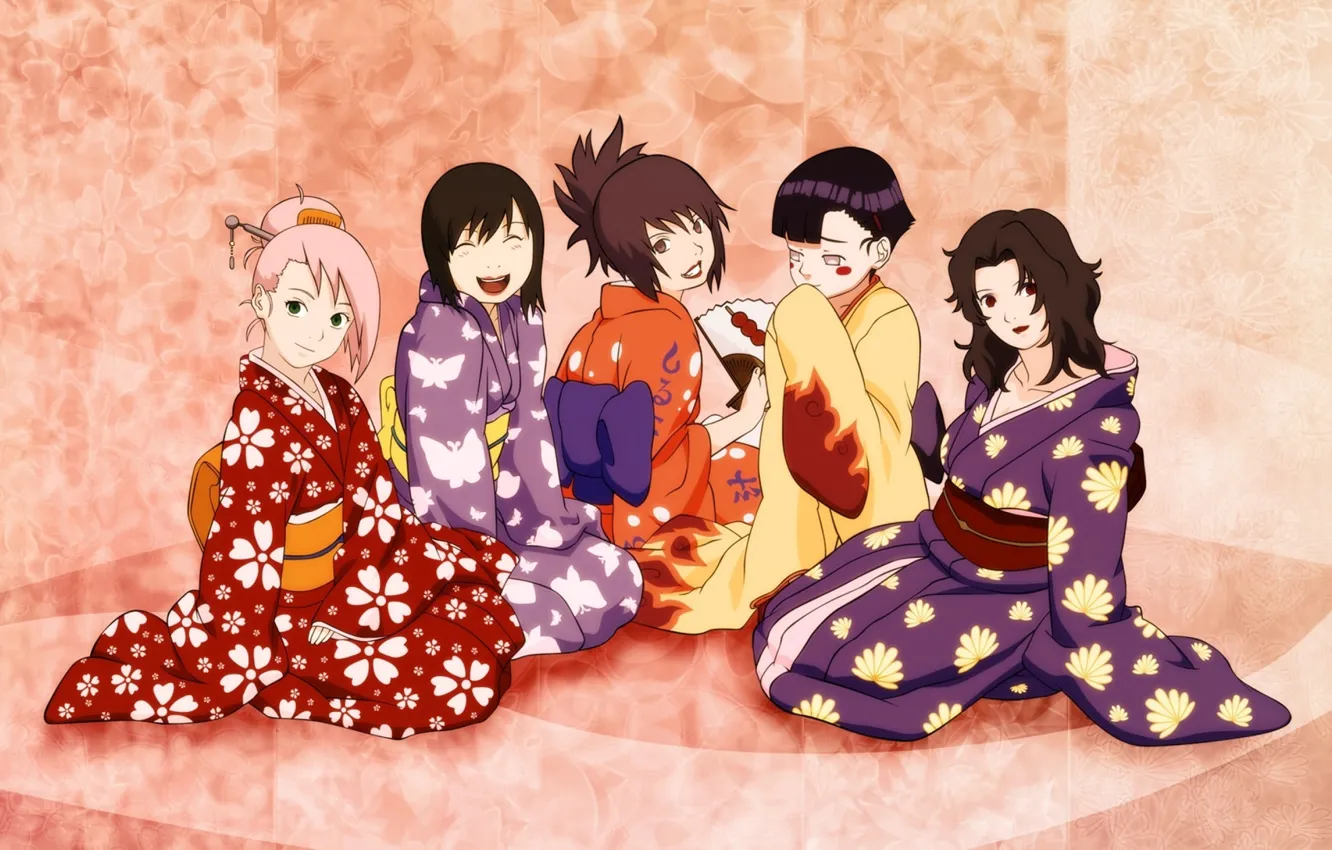 Фото обои Sakura, naruto, anime, Hinata, Shizune, kunoichi of Konoha, Anko, Kurenai