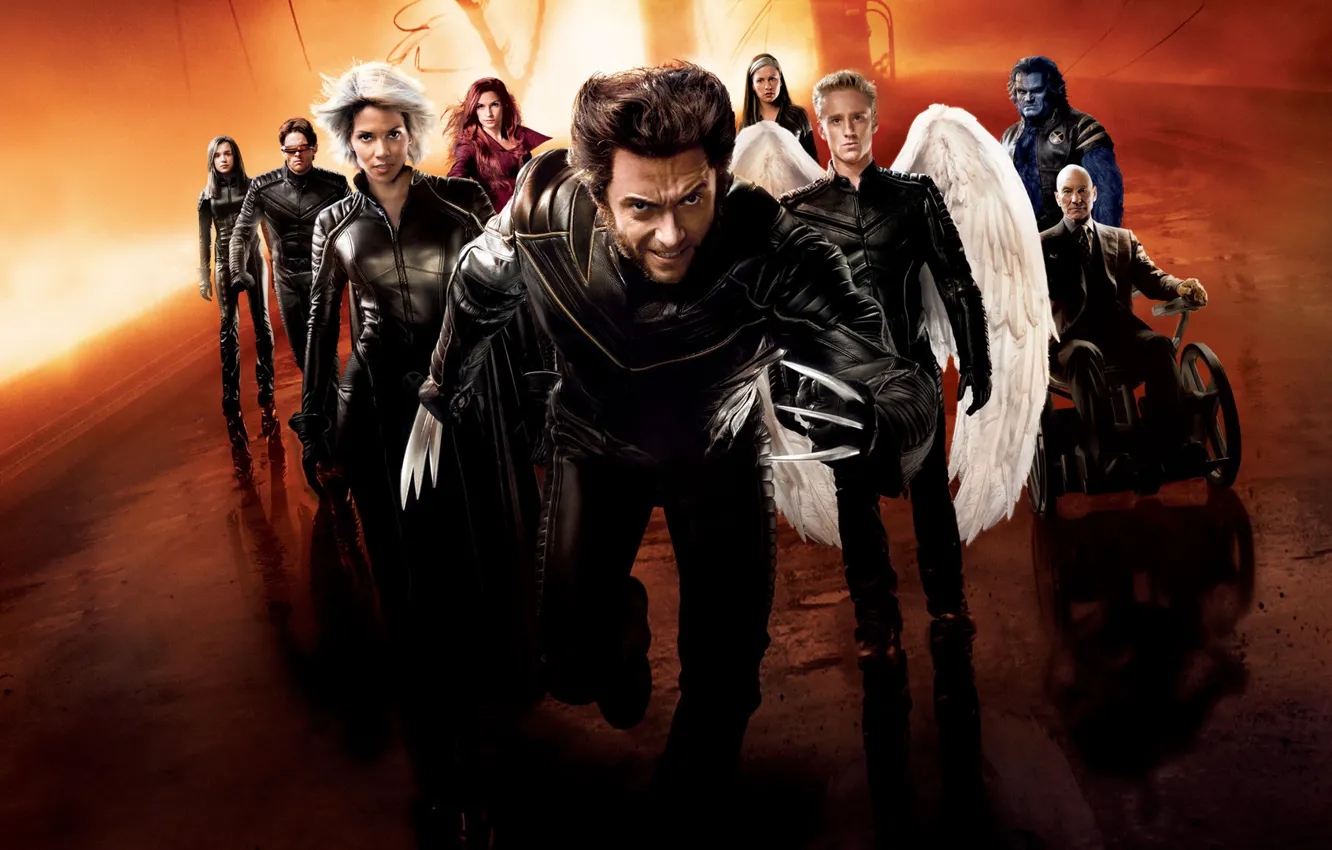 Фото обои Halle Berry, Холли Берри, Famke Janssen, Wolverine, Hugh Jackman, Logan, Хью Джекман, Эллен Пейдж