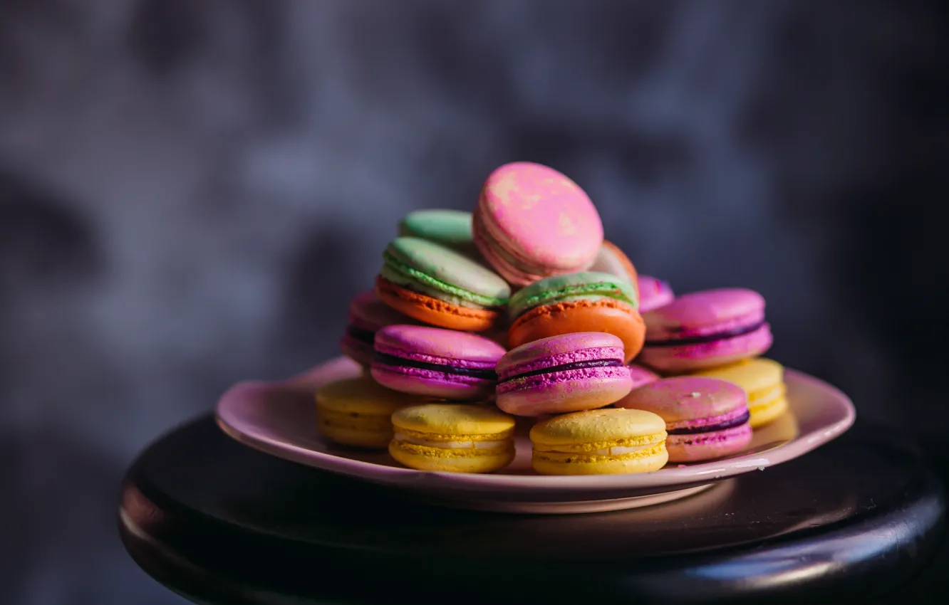 Фото обои цвет, colorful, печенье, rainbow, десерт, сладкое, cookies, macaron