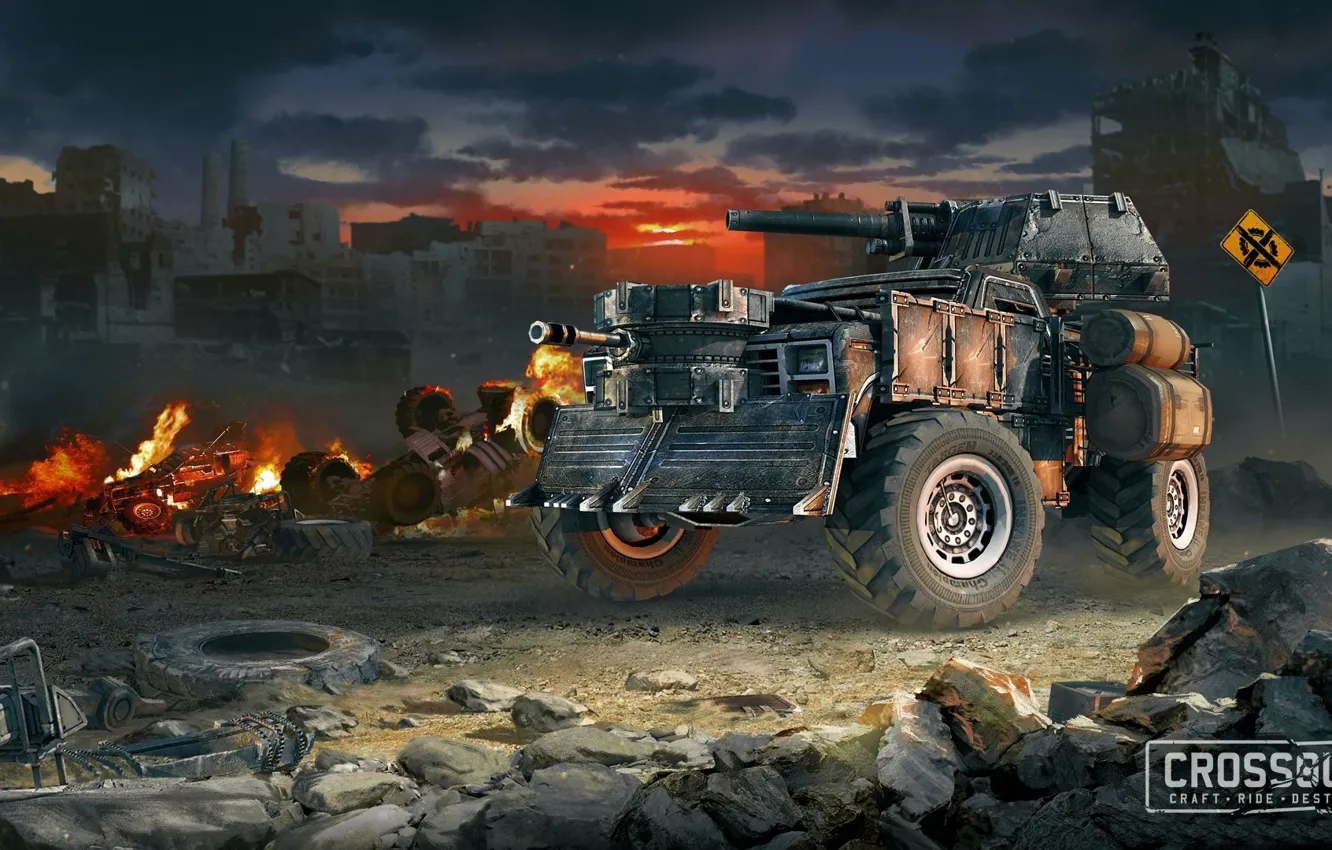 Фото обои car, fire, flame, gun, game, cars, weapon, tank
