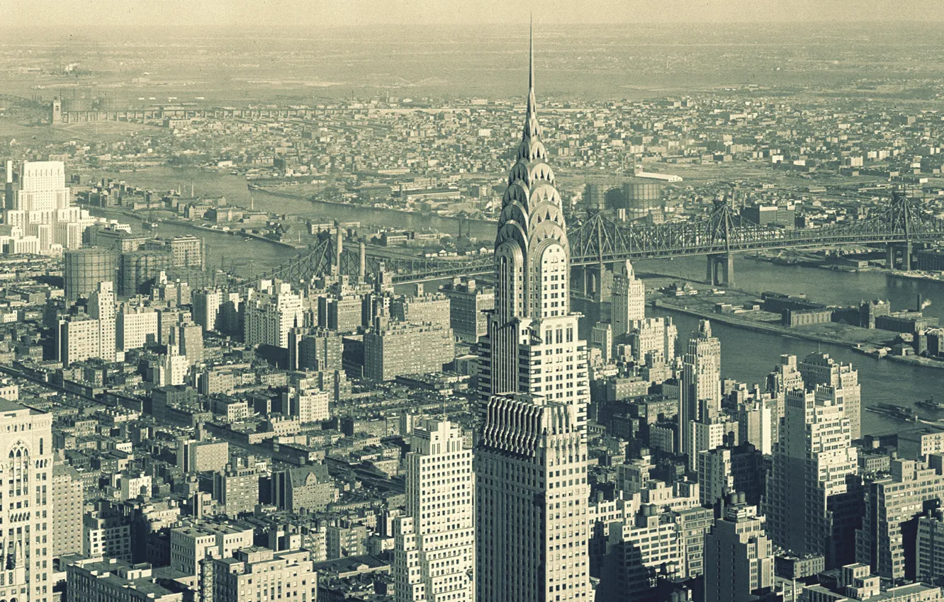 Фото обои небо, город, здания, небоскребы, панорама, нью-йорк, new york, nyc