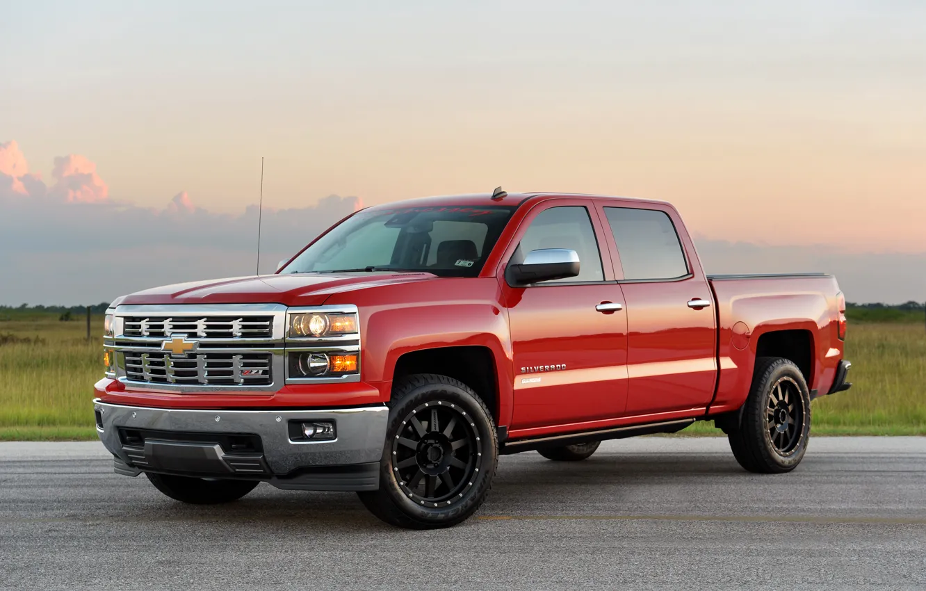 Фото обои Chevrolet, шевроле, Hennessey, Silverado, 2014, HPE550, сильверадо