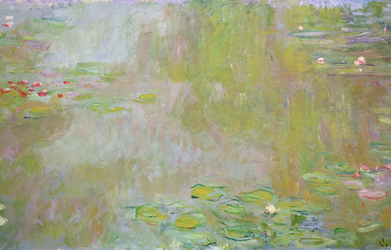 Фото обои Claude Monet, 1917, Lilies Pond, The Water