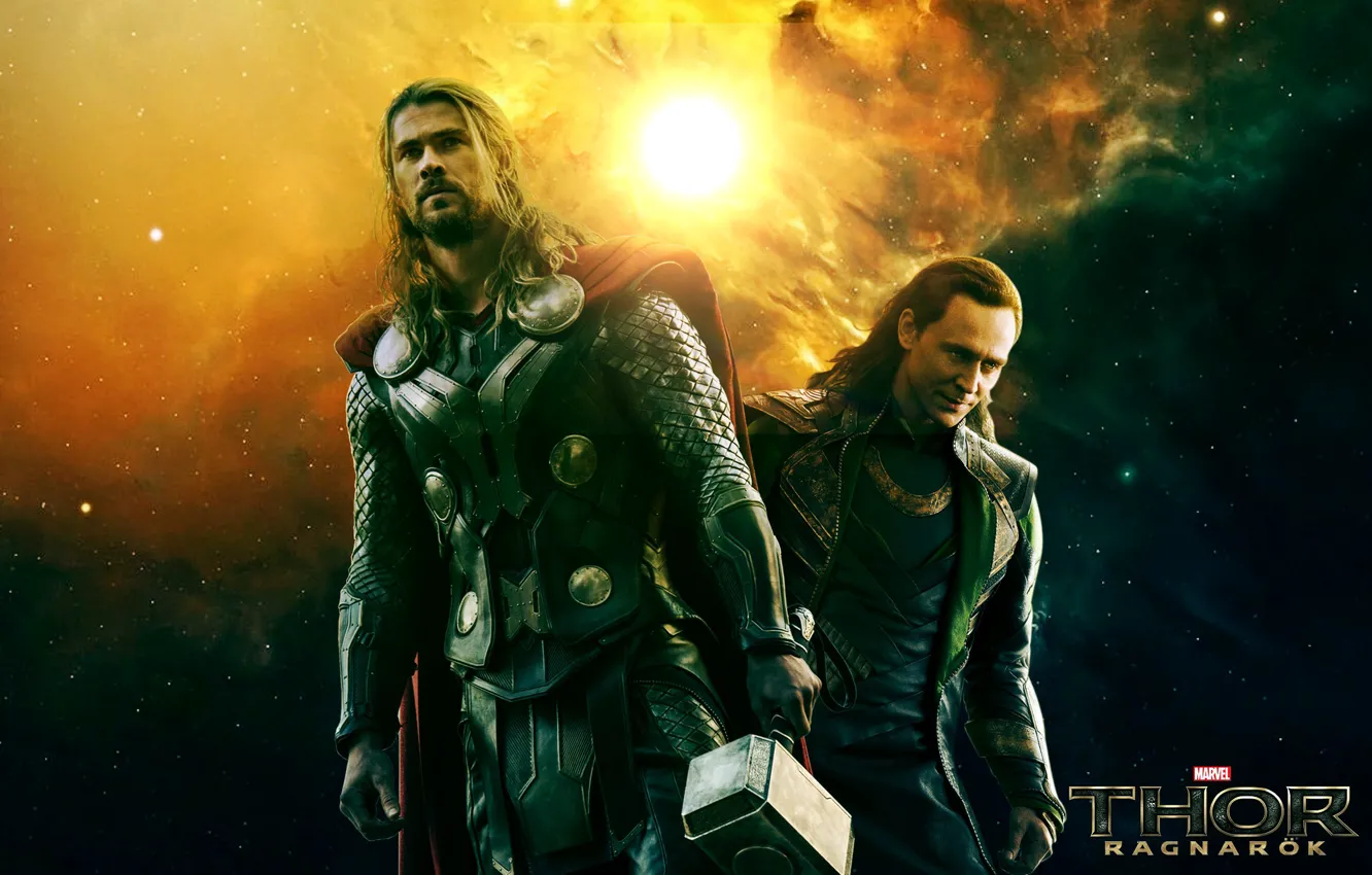 Фото обои cinema, armor, weapon, movie, hero, Thor, film, Loki