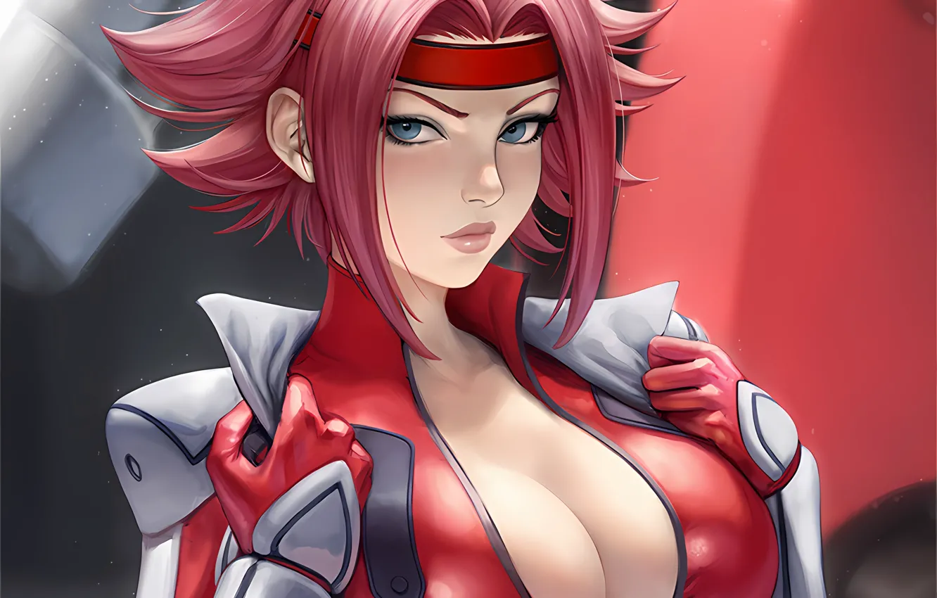 Фото обои girl, sexy, cleavage, Code Geass, blouse, pink hair, boobs, anime