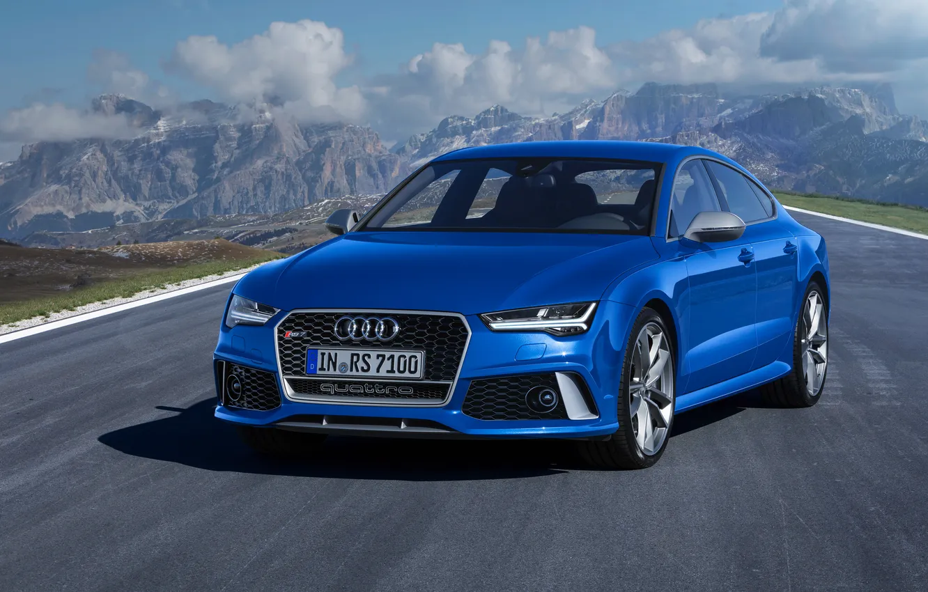 Фото обои синий, Audi, ауди, седан, RS 7
