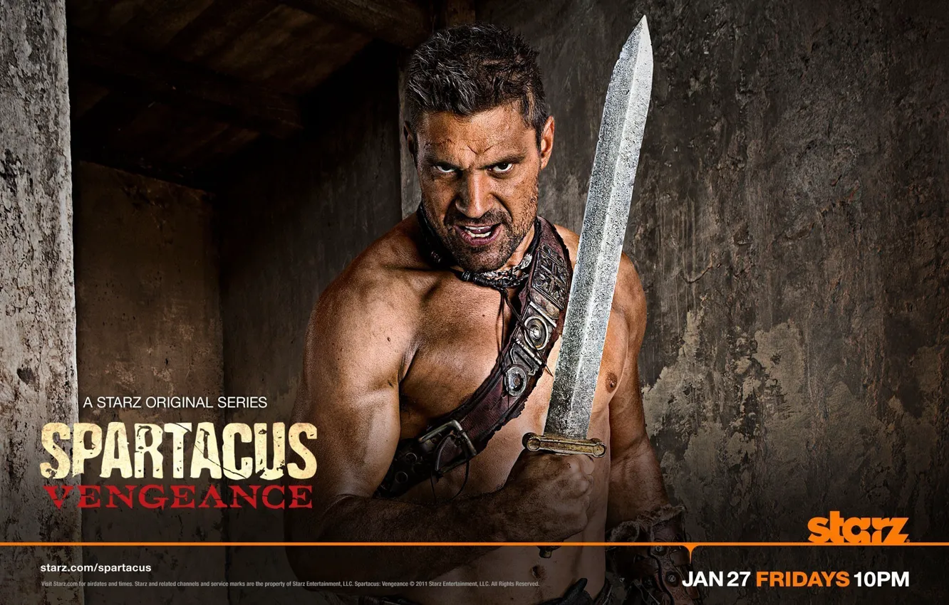 Фото обои Spartacus, Manu Bennett, Vengeance, Crixus
